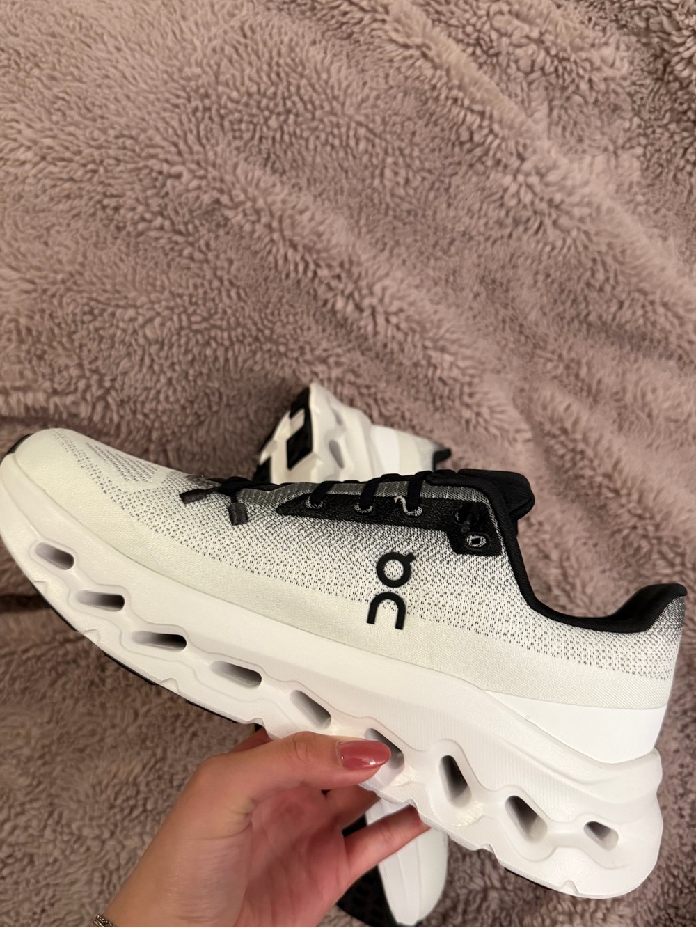 On Running White and Black Cloud-Style Sneakers